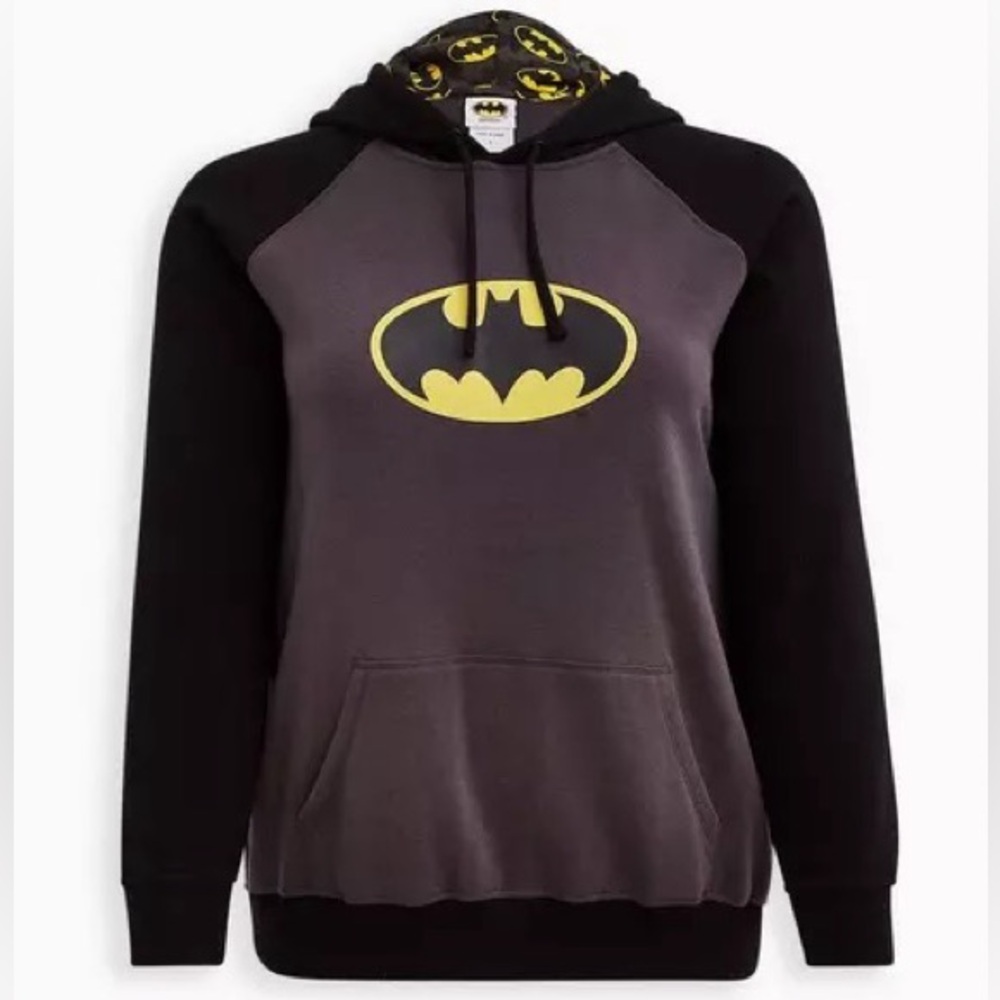 Warner Bros. X Torrid Batman Gray/Black Hoodie - Torrid Size 4 (26, 4X)